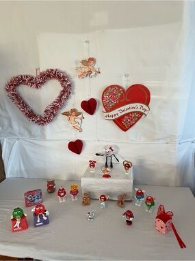 Valentine's Heart and Cupid Hanging Decor Set - Red & White